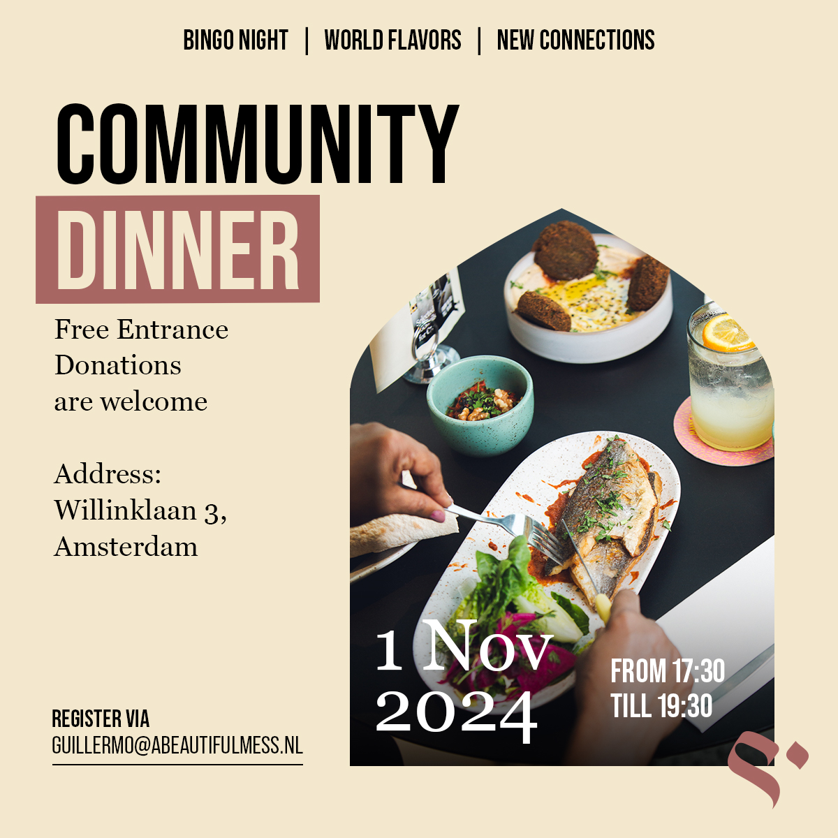 1 November ’24- Community Dinner & Bingo Night